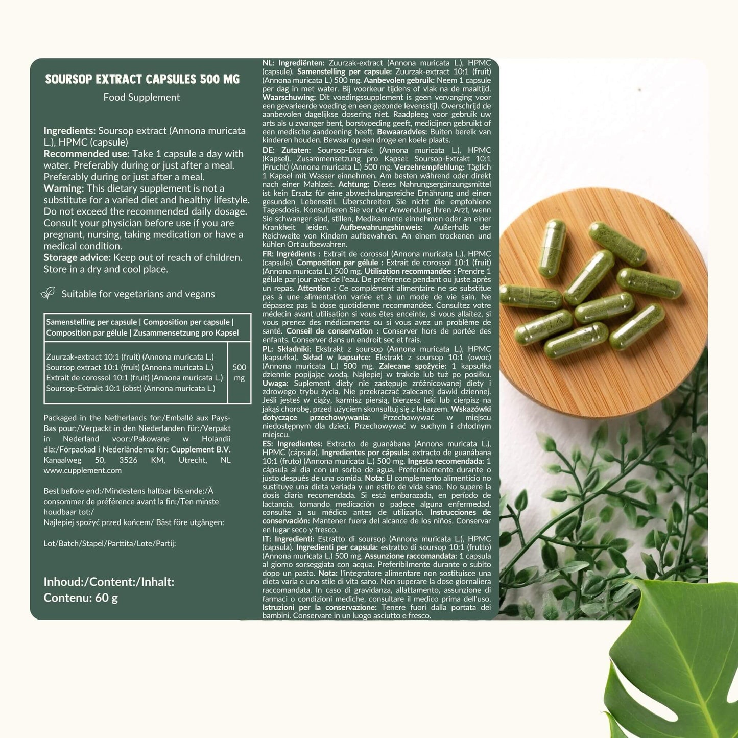 Soursop-Extrakt-Kapseln 500mg - 60 Kapseln