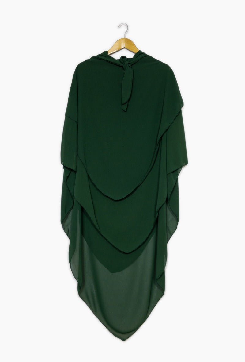 Dreilagiger Midi Chiffon-Khimar