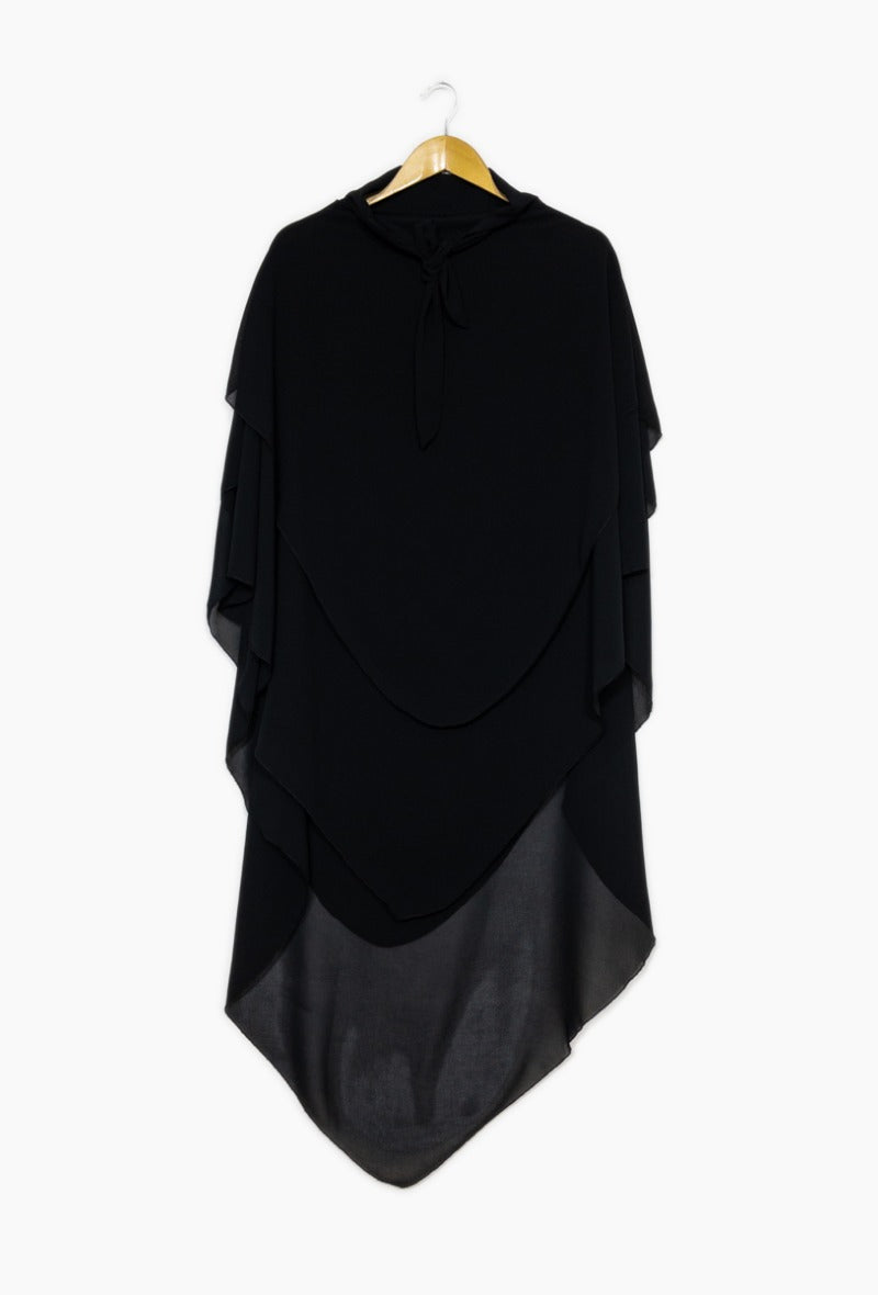 Dreilagiger Midi Chiffon-Khimar