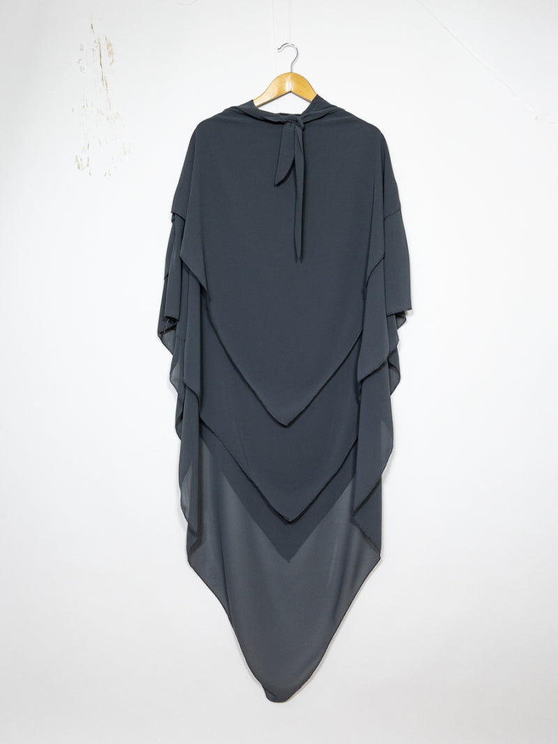 Dreilagiger Midi Chiffon-Khimar