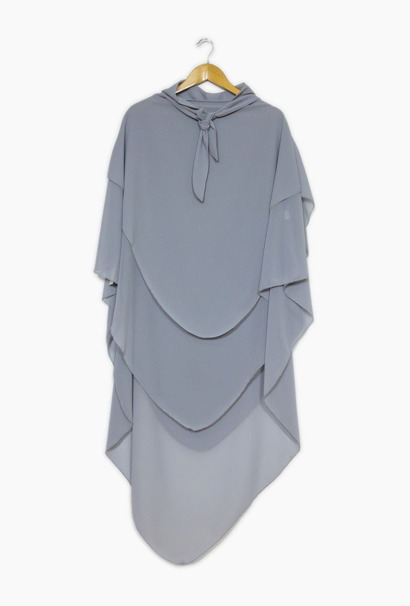 Dreilagiger Midi Chiffon-Khimar