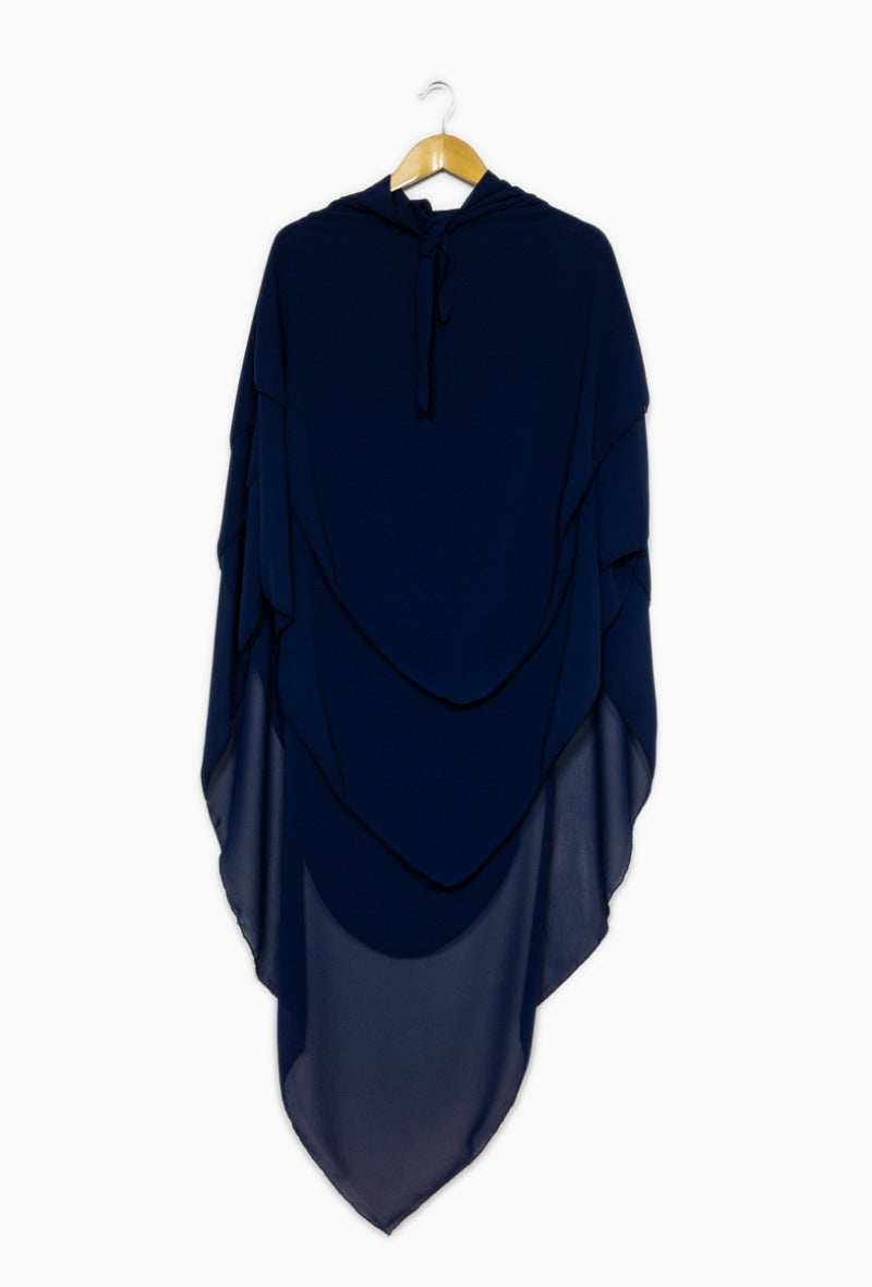 Dreilagiger Midi Chiffon-Khimar