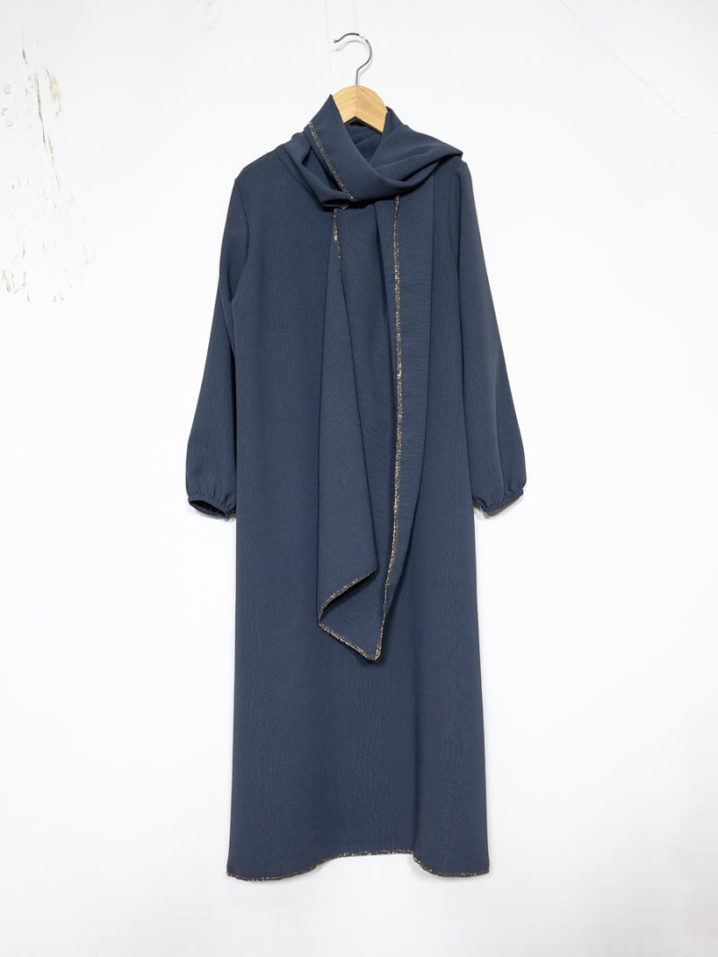 einteiliges Abaya-Kleid mit Schal für Kinder