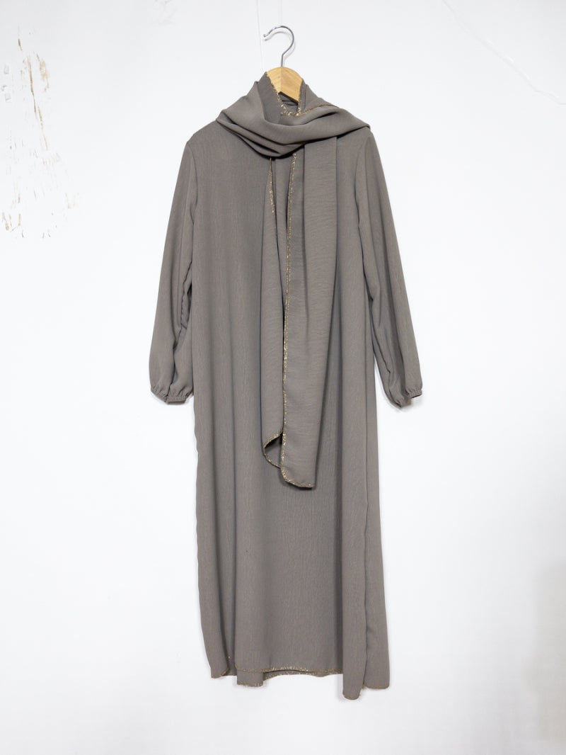 einteiliges Abaya-Kleid mit Schal für Kinder